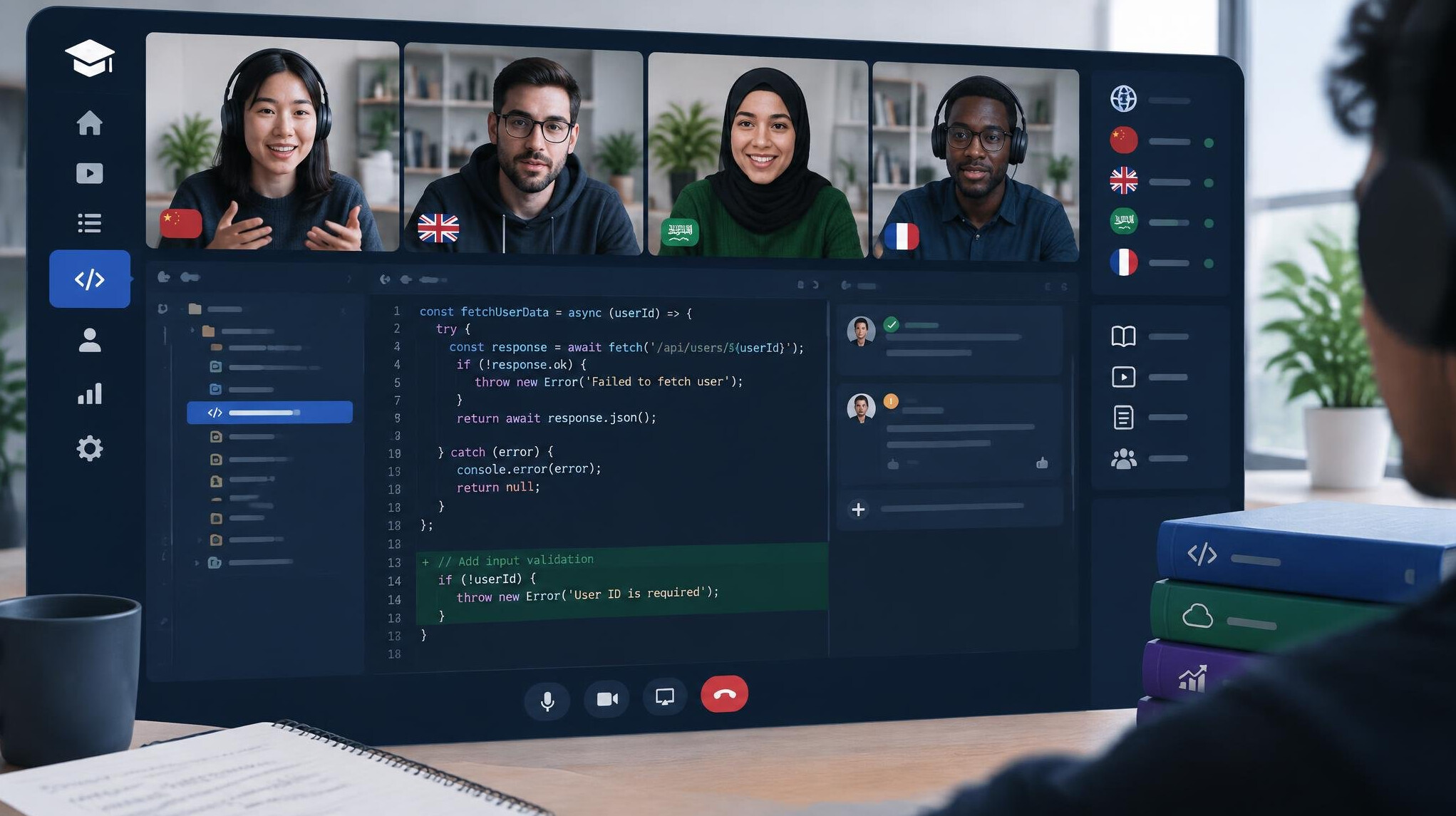 online course interface
