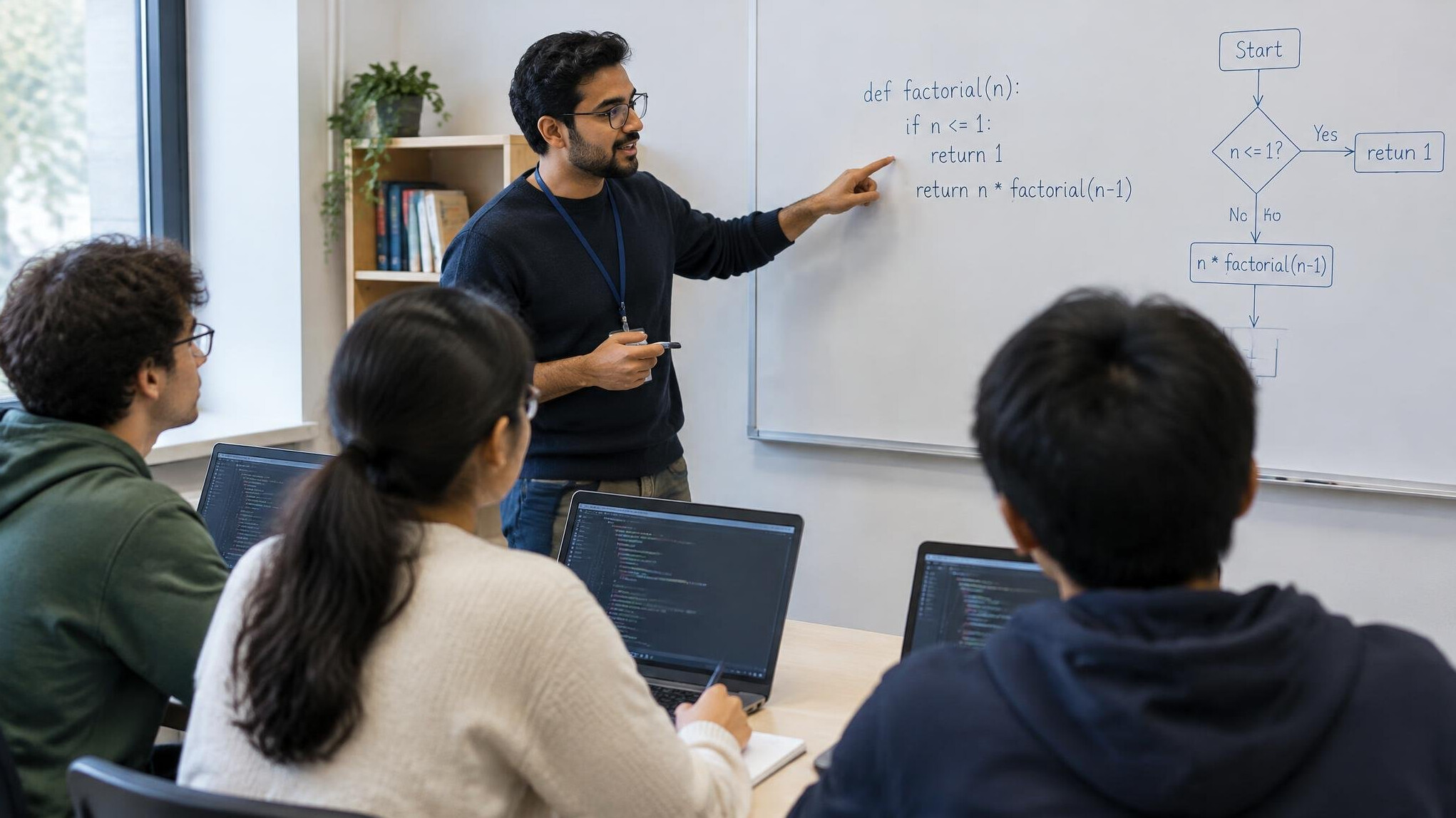 instructor teaching coding